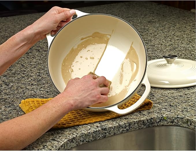 Mercer Culinary Enameled Cast Iron Round Dutch Oven, 6 qt., White