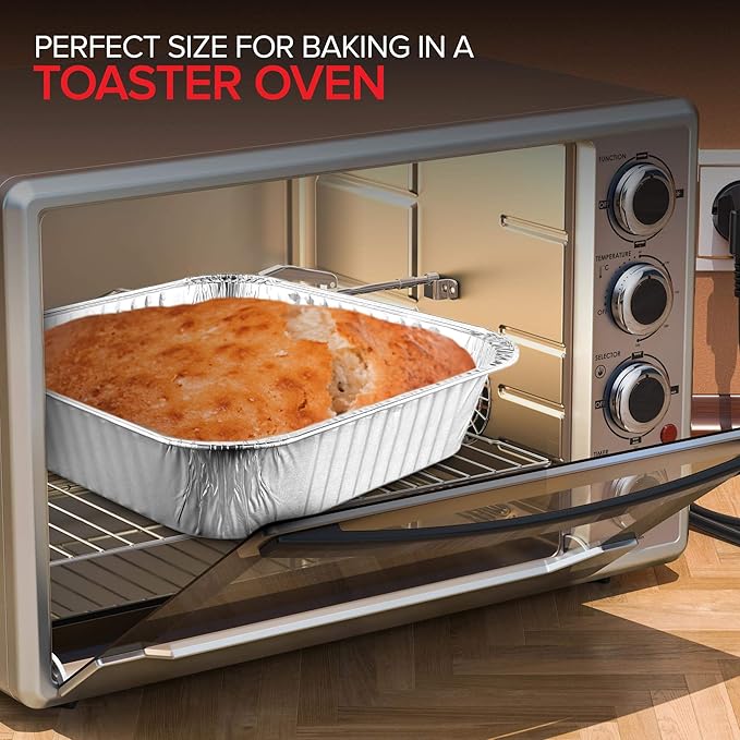 Stock Your Home 8x8 Foil Pans (10 Pack) 8 Inch Square Aluminum Pans - Foil Pans - Disposable Food Containers Great for Baking Cake, Cooking, Heating, Storing, Prepping Food