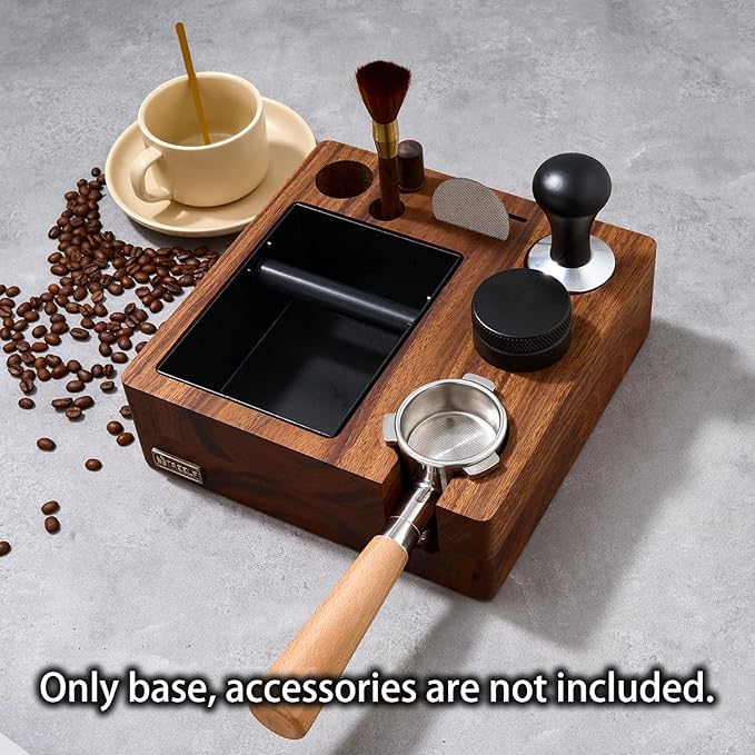 Espresso Knock Box, Tamping Station 58mm for Breville Machines | Barista Workstation with Tamper, Distributor, Normcore Counter Organizer, Portafilter Holder & Multi-Accessory Storage