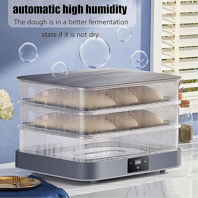 Electric Dough Proofer Machine - 40L Home Bread Proofing Box with Adjustable Temperature, Timing and Humidity Control for Even Fermentation - Perfect for Home Use