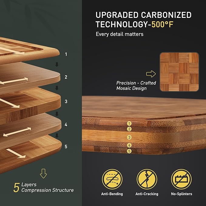 Bamboo Cutting Boards Non Toxic Wood Wooden Cutting Board for Kitchen Non Slip Christmas Xmas Birthday Law Step Stepmom Stepmother Have Everything Good Unique Useful Present