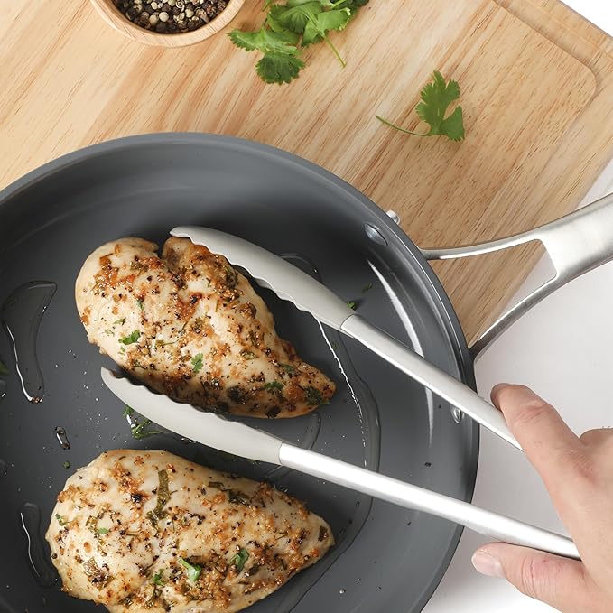Calphalon Edge 11 Piece Stainless Steel Kitchen Tools and Gadgets Set- Taupe