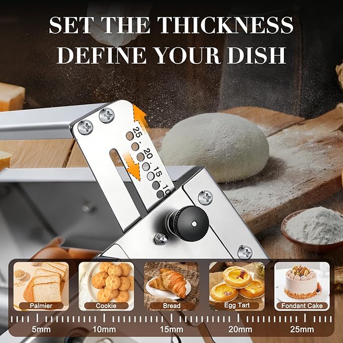 Folding Dough Sheeter Machine, 15.5"Stainless Steel Manual Dough Roller Adjustable Thickness With Sheeter Board For Pizza Croissants Pastry Crust Pastry (Type 400)