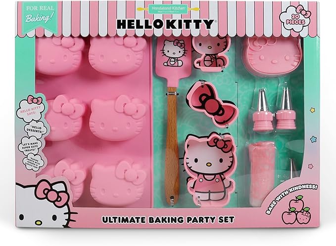 Handstand Kitchen Hello Kitty Ultimate Baking Party Set with Cupcake Mold, Cookie Cutters and More