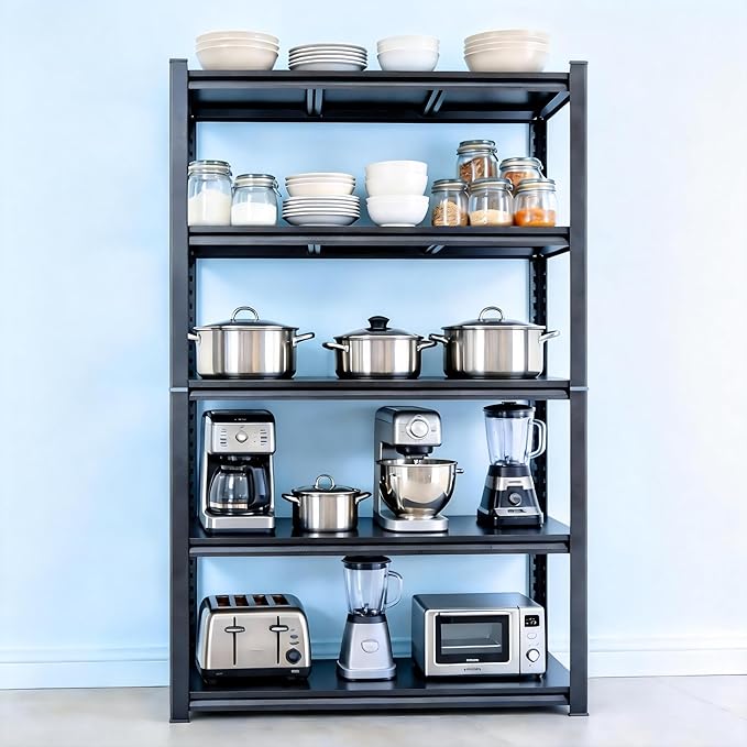 Kitchen Shelves Pantry Organizers and Storage, Adjustable Metal Shelving Unit, Kitchen Essentials Microwave Stand, Corner Shelf, Home Organization (39.4" W × 15.7" D × 71.2" H, 5)