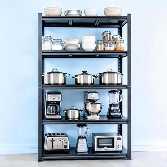 Kitchen Shelves Pantry Organizers and Storage, Adjustable Metal Shelving Unit, Kitchen Essentials Microwave Stand, Corner Shelf, Home Organization (39.4" W × 15.7" D × 71.2" H, 5)