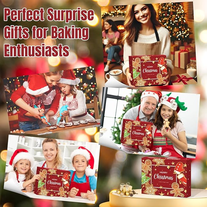 Baking Tool Advent Calendar Adult Women, 24 Day Christmas Countdown Calendar with Assorted Christmas Cookie Cutters Baking Supplies Gift for Beginners