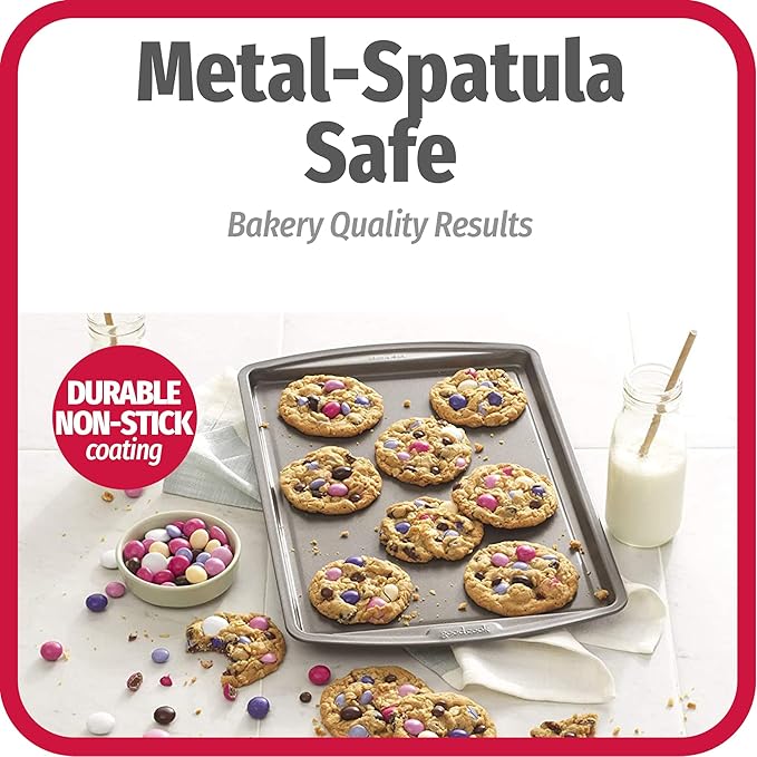 GoodCook Everyday Nonstick Carbon Steel 13” x 9” Baking Sheet Set,– Standard-Sized Carbon Steel Cooking Pans,Bakeware,Cookie Sheets for Baking,Oven Pan-Set,3 Count (Pack of 12)