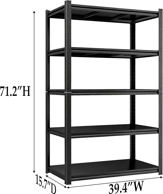 Kitchen Shelves Pantry Organizers and Storage, Adjustable Metal Shelving Unit, Kitchen Essentials Microwave Stand, Corner Shelf, Home Organization (39.4" W × 15.7" D × 71.2" H, 5)