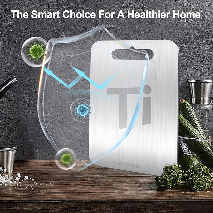 Titanium Cutting Boards Set of 3, Cutting Boards for Kitchen, Double-Sided Food-Grade, No toxic, 2026 Upgrade, Hygiene Durable Dishwasher Safe Chopping Board for Meats, Fruits, Vegetables