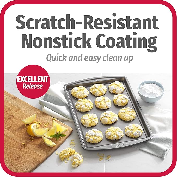 GoodCook Everyday Nonstick Carbon Steel 13” x 9” Baking Sheet Set,– Standard-Sized Carbon Steel Cooking Pans,Bakeware,Cookie Sheets for Baking,Oven Pan-Set,3 Count (Pack of 12)