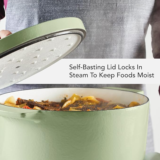 KitchenAid Enameled Cast Iron Dutch Oven/Casserole, 6 Quart, Pistachio