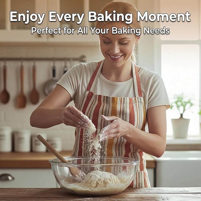 Large Glass Mixing Bowl for Sourdough, 6.2QT with Lid – Big Capacity Clear Bowl for Sourdough, Baking, Salad Prep & Food Storage