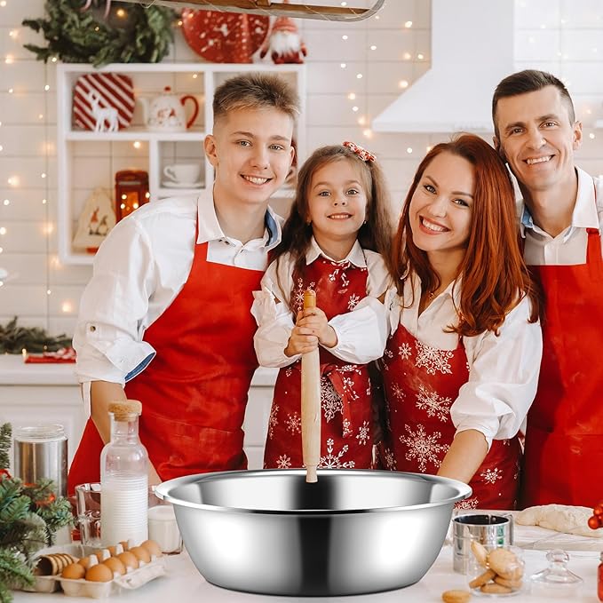 Yungyan 2 Pieces Large Mixing Bowl Stainless Steel Oversized All Purpose Steel Bowl Metal Bowl for Serving Baking Marinating for Home Cooking or Commercial(14.46 Quarts)