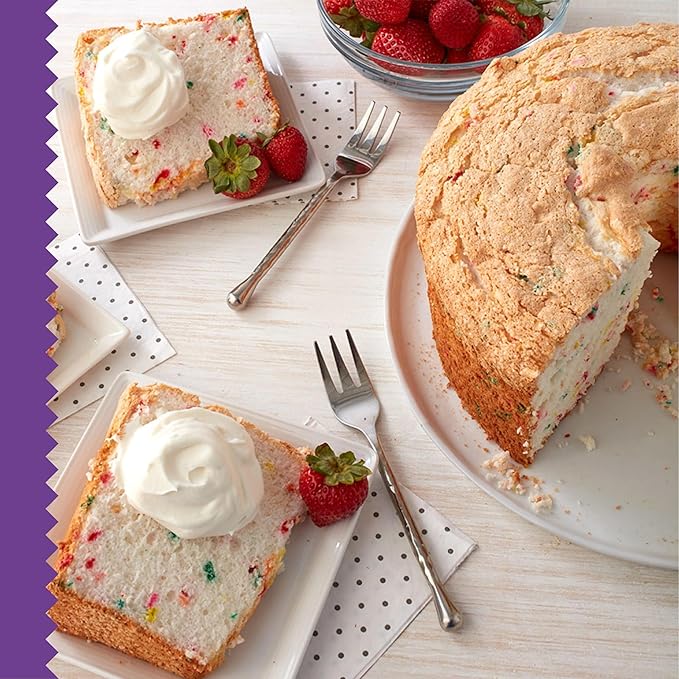 Wilton 10 Inch Angel Food Tube Cake Pan, Even Heating Aluminum Bakeware for Cakes, Made without PFAS, Packaging May Vary
