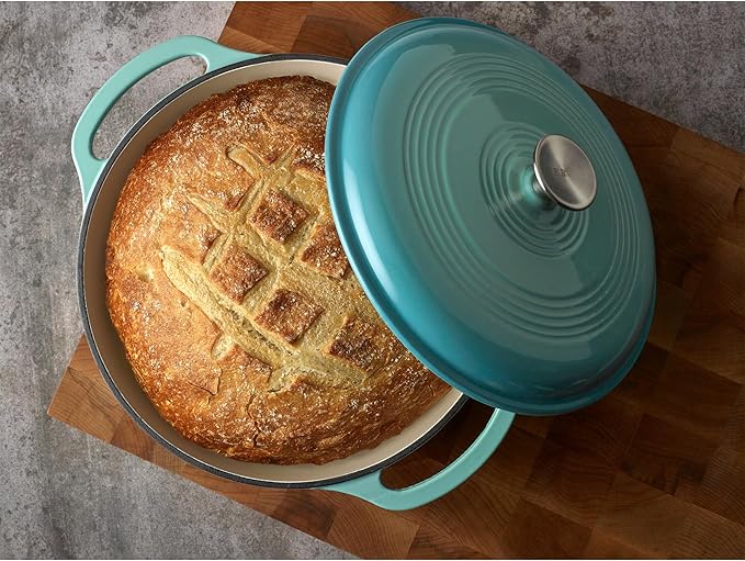 Mercer Culinary Enameled Cast Iron Round Dutch Oven, 6 qt., Aqua