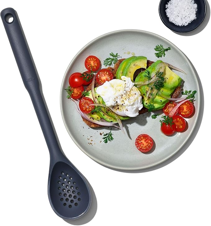 OXO Good Grips Silicone Slotted Spoon, us:one Size, Peppercorn