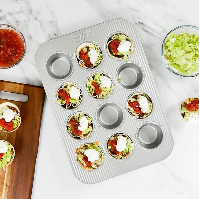 USA Pan Bakeware Muffin Pan,12-Well,Aluminized Steel,(Pack of 6)