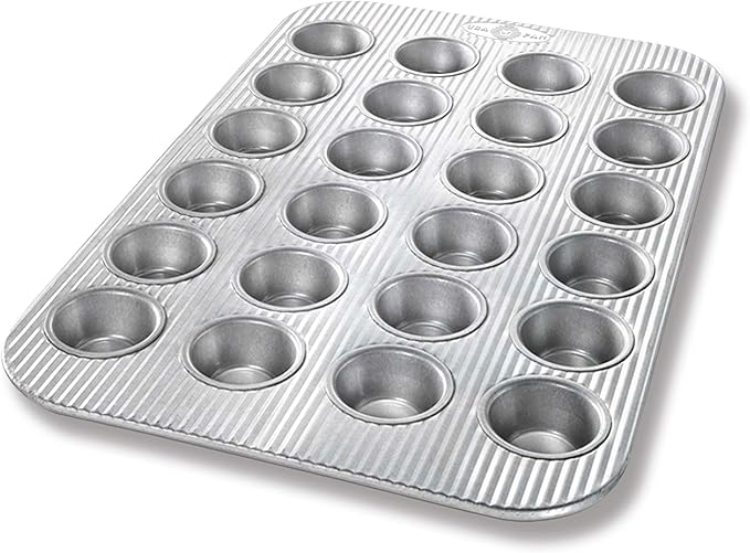 USA Pan Bakeware Mini Cupcake and Muffin Pan,Nonstick Quick Release Coating,24-Well,Aluminized Steel,(Pack of 6)