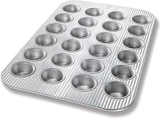 USA Pan Bakeware Mini Cupcake and Muffin Pan,Nonstick Quick Release Coating,24-Well,Aluminized Steel,(Pack of 6)