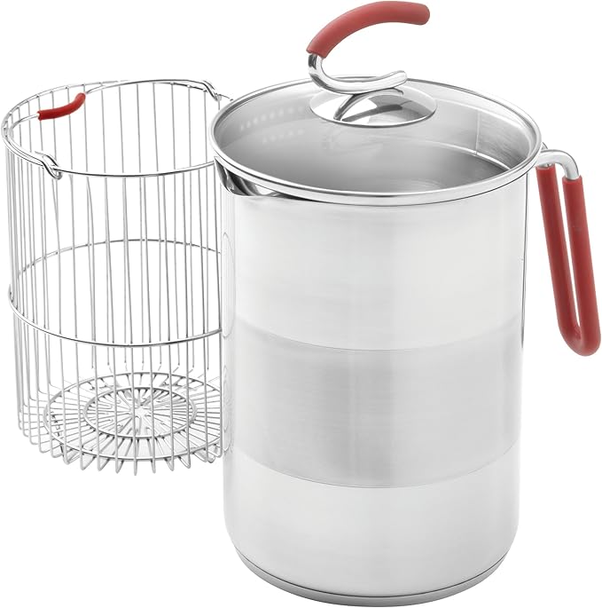Kuhn Rikon 4th Burner Pot with Glass Lid and Steam basket 12 cup (Pack of 6)