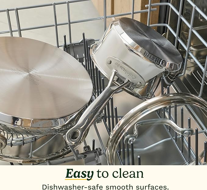 Cuisinart Chef’s Classic 11-Piece Stainless Steel Cookware Set, Pots and Pans Cooking Set with Aluminum Encapsulated Base to Heat Quickly and Evenly, Cool Grip Handles, Dishwasher Safe, 77-11G