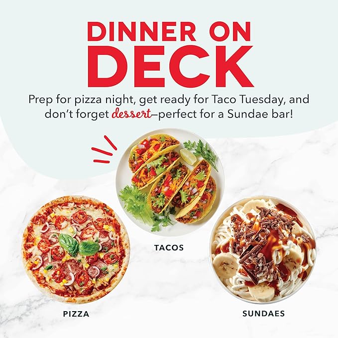 Prepdeck Gen 2 Recipe Prep & Storage Station - 8 Essential Tools + Deluxe Cutting Board, 14 Plastic Containers + Super-Seal Lids, Removable Trash Compartments, Tablet Stand Included - Midnight Black