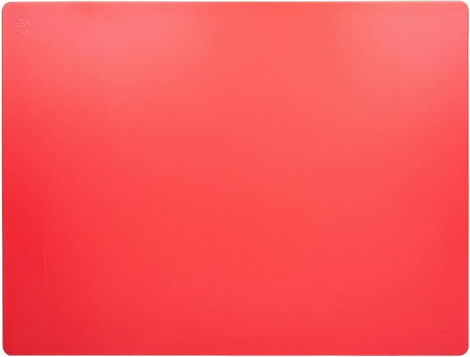 Thirteen Chefs Extra Large 24 x 18 Red Cutting Board - HDPE Plastic, 1/2" Thick Poly for Commercial Restaurant Kitchens, NSF Stamped