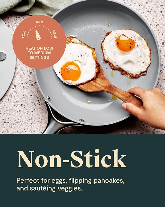 Caraway Nonstick Ceramic Mini Fry Pan (1.05 qt, 8") - Non Toxic, PTFE & PFOA Free - Oven Safe & Compatible with All Stovetops (Gas, Electric & Induction) - Sage