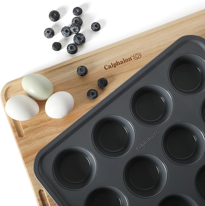 Calphalon Legacy 12 Cup PFA Free Nonstick Cupcake Muffin Pan - Blue