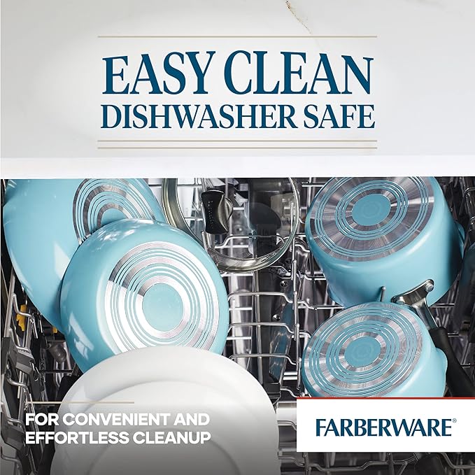 Farberware Cookstart DiamondMax Nonstick Square Deep Grill Pan/Griddle, Dishwasher Safe, 11 Inch - Aqua