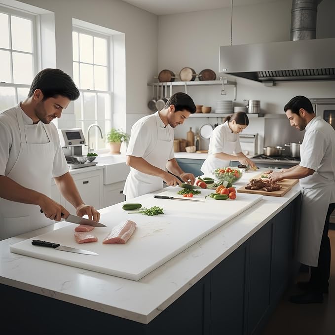 Commercial Cutting Board, Plastic Poly Kitchen Board Dishwasher Safe, Heavy Duty Food Prep Surface for Restaurant Use (48.82 x 24.41 x 0.57 inch)