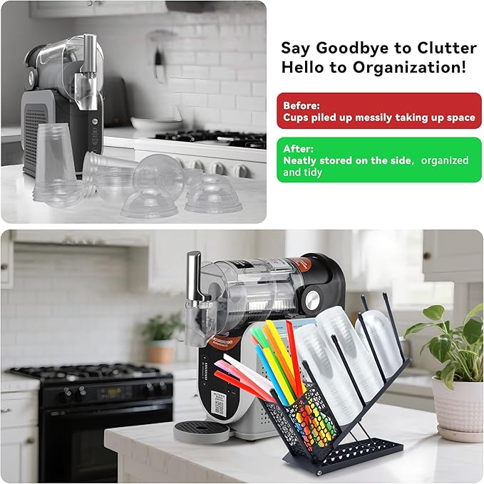 Cup and Lid Holder for Ninja Slushie Accessories, Adjustable Coffee Cup Holder Organizer for Ninja SLUSHi with RapidChill Technology