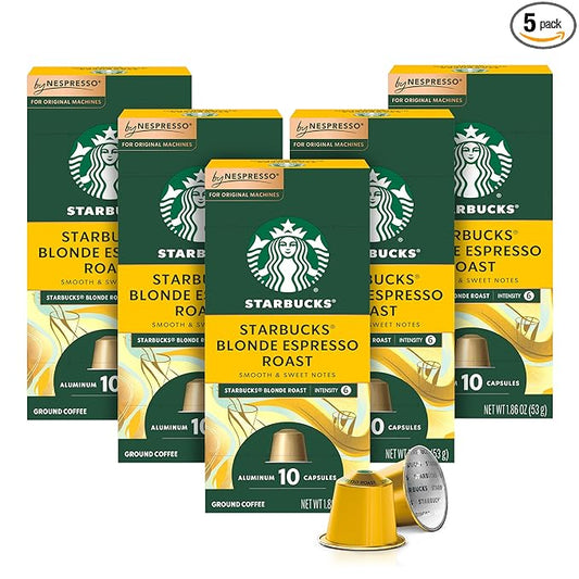 Starbucks by Nespresso Coffee Capsules, Blonde Espresso Roast, 10 CT