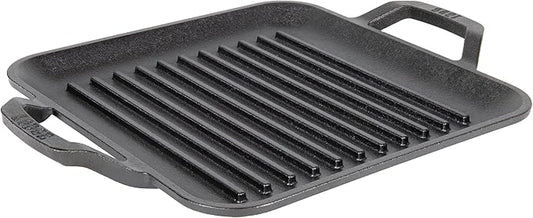 Lodge 11" Cast Iron Square Grill Pan - Chef Collection - Pre-Seasoned Cast Iron Pan - Versatile Cooking - Indoor & Outdoor Use - Incredible Heat Retention