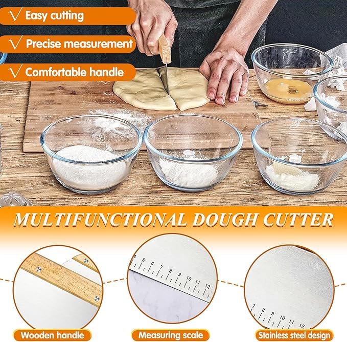 Pasta Making Tools, 9 Piece Wood Pasta Making Kit with 3 Rolling Pins, 1 Pasta Drying Rack, 1 Gnocchi Board, 1 Dough Cutter, 1 Ravioli Cutter, 2 Pasta Stamps, Ravioli Pasta Cutter Set for Pasta Maker