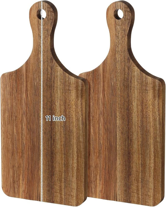 Patelai 2 Pack Thicken Bamboo Cutting Board Bulk Acacia Wood Chopping Unfinished Crafts Serving Charcuterie Boards for DIY Wedding Housewarming Gift (Acacia Wood)