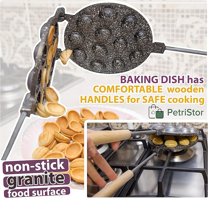 Walnut Cookie Maker 12 halves non-stick coating granite stone Cookies Pastry