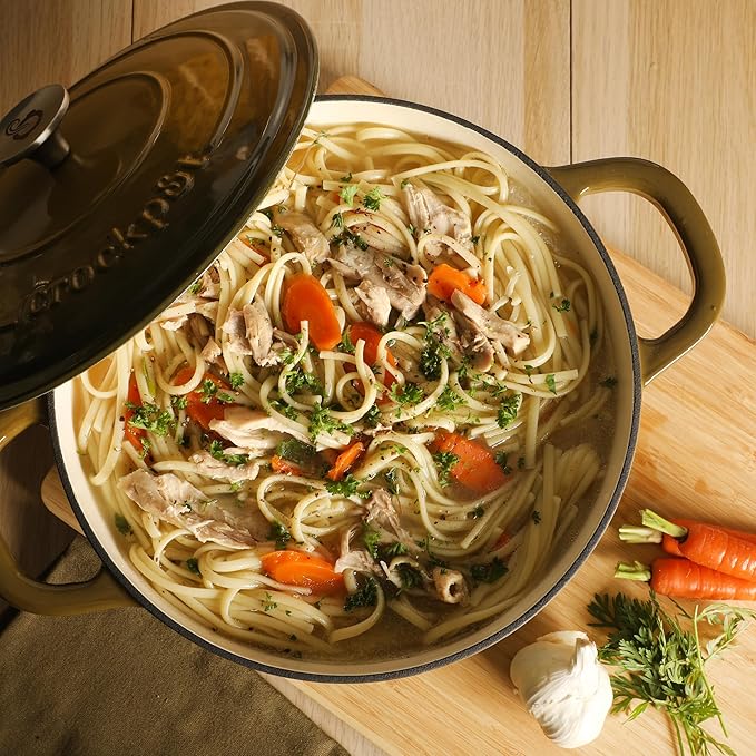 Crock Pot Artisan 7-Quart Round Cast Iron Dutch Oven Pot With Lid - Gradient Sage Green