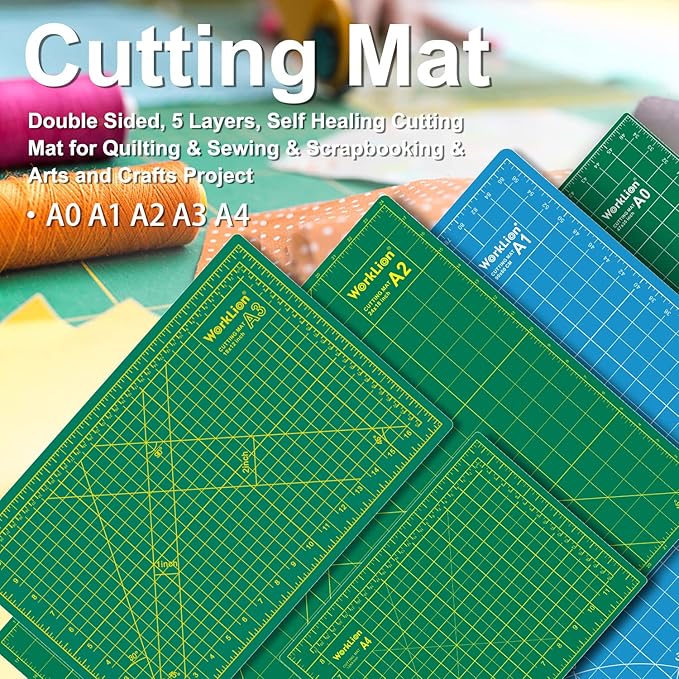 Worklion Self Healing Cutting Mat for Craft-Thickened 18inch x 12inch fabric sewing mat for quilting,rotary cutting, nonslip