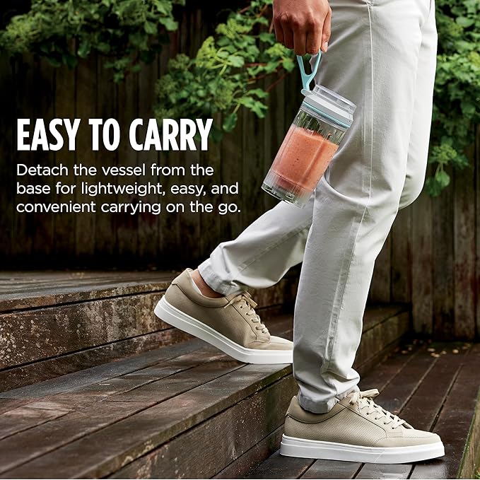 Ninja Blast Max, Portable Blender + Twist & Go, Personal Smoothie, Blend, Ice Crush, 3 Programs, Cordless, 22 oz removable Vessel, Dishwasher Safe, Leakproof, Pink, BC251PK