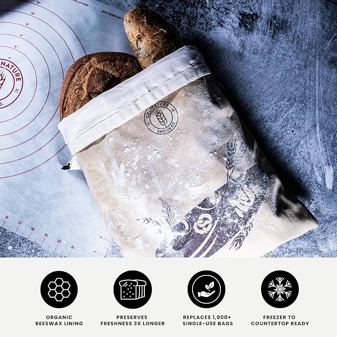 Complete Sourdough Artisan System - Sourdough Starter Kit with 10" Round & Oval Banneton Bread Proofing Baskets, XL Silicone Baking Mat, Beeswax Bread Bag & Professional Sapele Tools