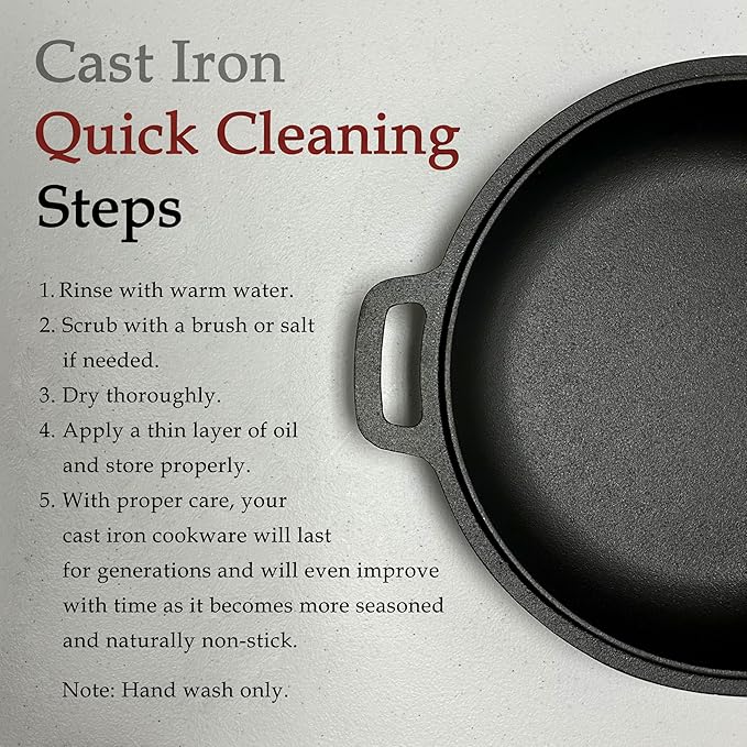 Cuisiland 5QT Cast Iron Combo Cooker – Pre-Seasoned Dutch Oven with 10’’ Skillet Lid – 2-in-1 Multipurpose Cookware for Baking, Searing, Roasting & Frying – Oven & Campfire Safe