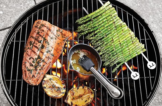 Outset Basting Pot and Brush, Cast Iron Pan and Sauce Brush