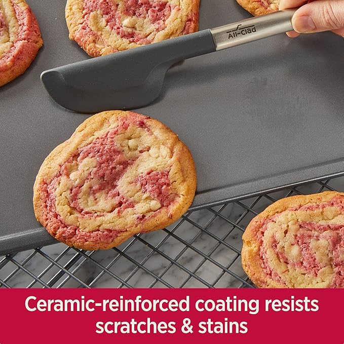 All-Clad Pro-Release Nonstick Bakeware Quarter Sheet Pan 13x9 Inch Oven Safe 450F Half Sheet, Cookie Sheet, Muffin Pan, Cooling & Baking Rack, Round Cake Pan, Loaf Pan, Baking Pan Grey
