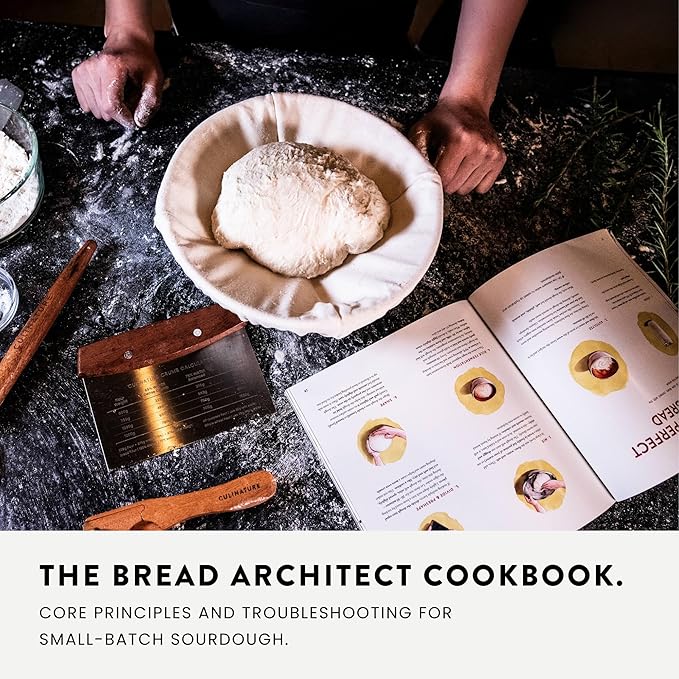 Complete Sourdough Artisan System - Sourdough Starter Kit with 10" Round & Oval Banneton Bread Proofing Baskets, XL Silicone Baking Mat, Beeswax Bread Bag & Professional Sapele Tools
