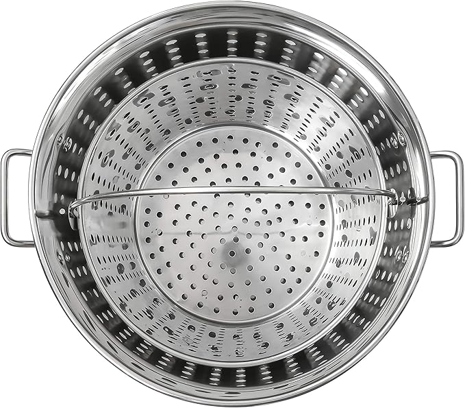 CONCORD Stainless Steel Stock Pot w/Steamer Basket. Cookware great for boiling and steaming (160 Quart)