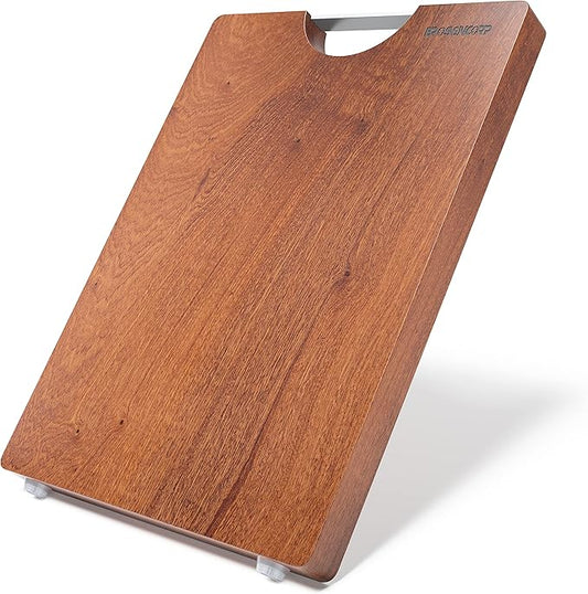Real Solid Sapele Cutting Board One Piece No Glue Non Toxic All Whole Single Wood Butcher Block Thick Hard Wood Heavy Duty Edge Grain (Large, 15.74"L*11.14"W*1.18"Th)