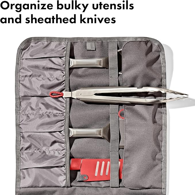 OXO Outdoor Camp Kitchen Tool Roll, Camp Kitchen Organizer, Travel Utensil Organizer, Outdoor Cooking, Travel Chef Roll, Camping Essentials, Camping Gear Storage