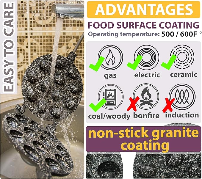 Walnut Cookie Maker 12 halves non-stick coating granite stone Cookies Pastry